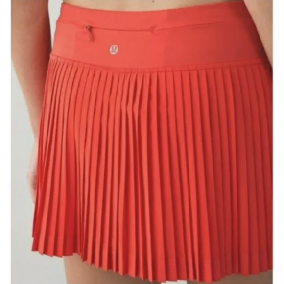 lululemon athletica Pants - Lululemon Pleat to the Street ll Tennis Skirt Skort Alarming Orange Perfect